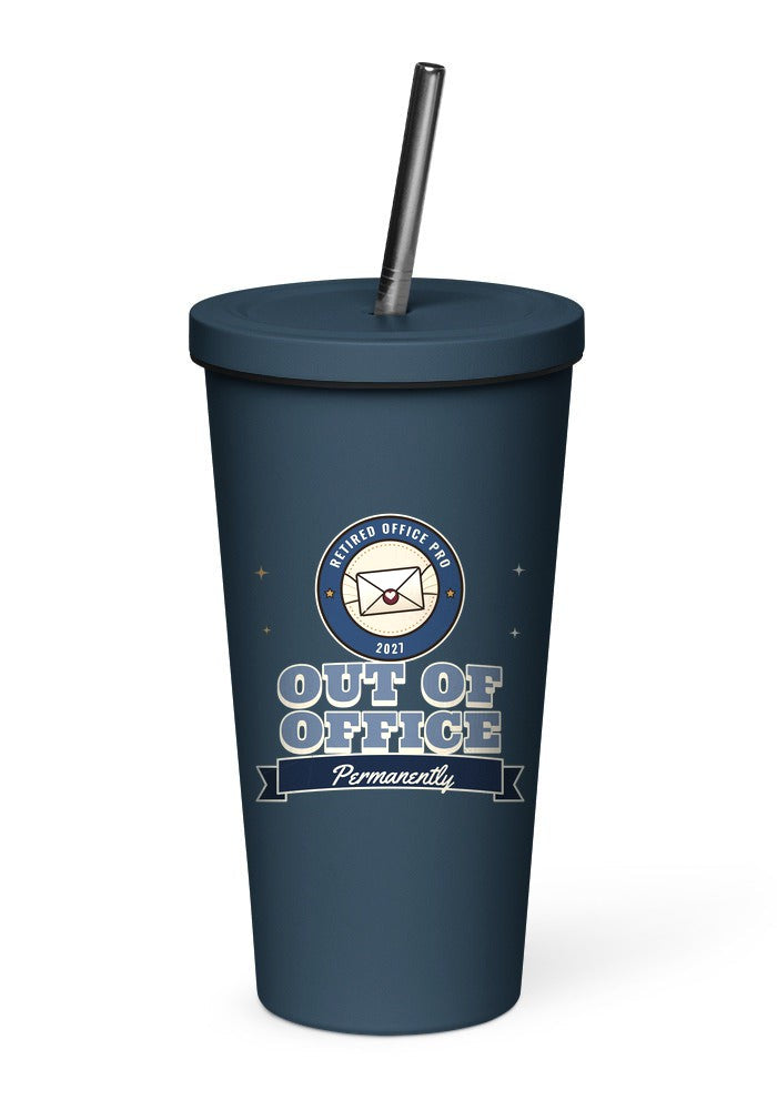 Retired Office Pro: Out of Office tumbler in Navy