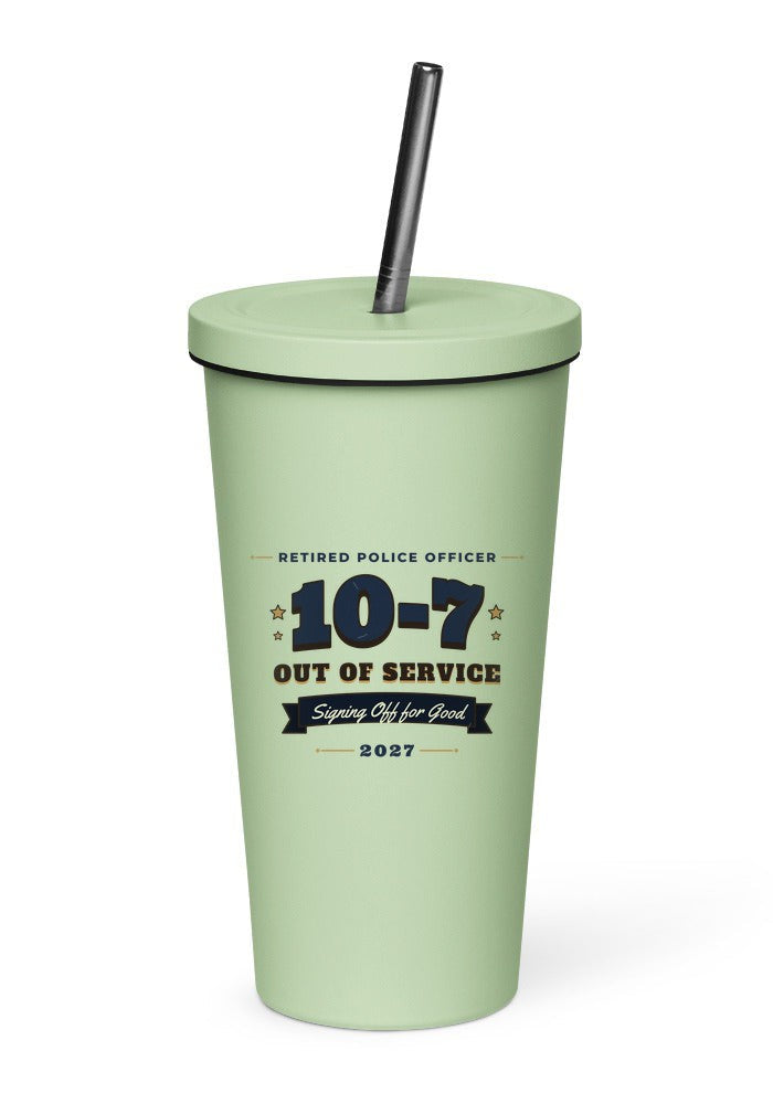 Retired Police Officer: 10-7 Out of Service tumbler in Mint