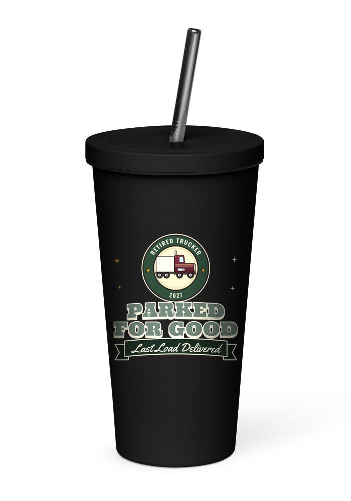 Retired Trucker: Parked for Good tumbler in Black