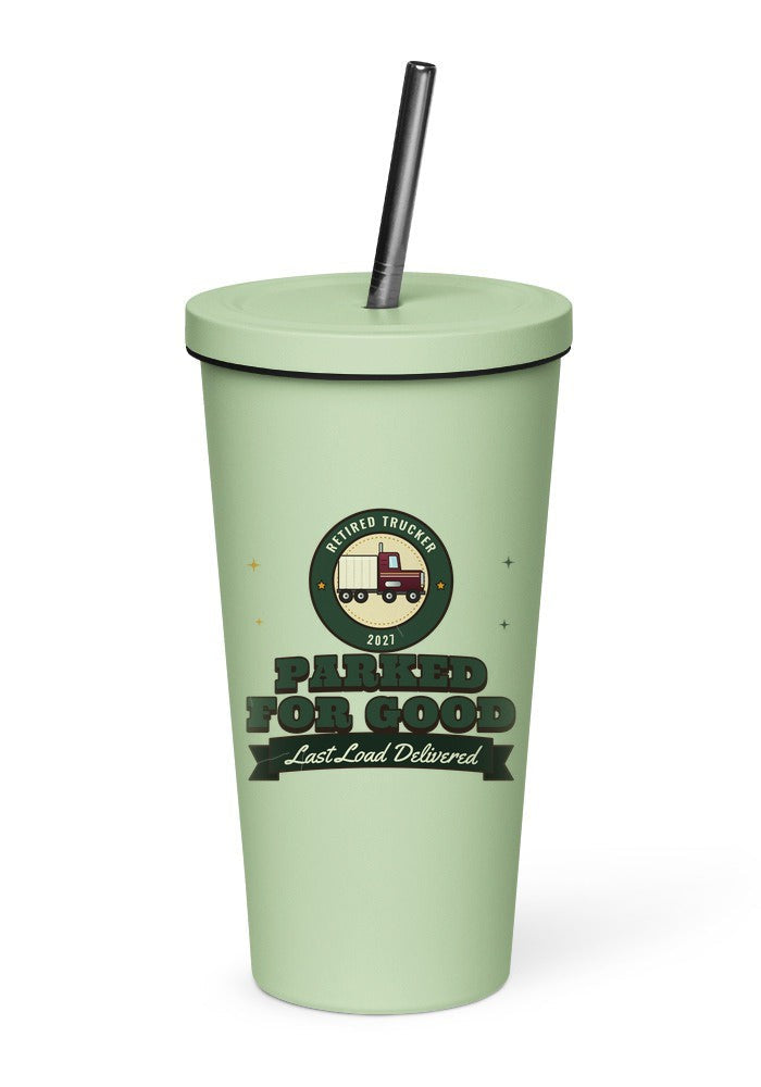 Retired Trucker: Parked for Good tumbler in Mint