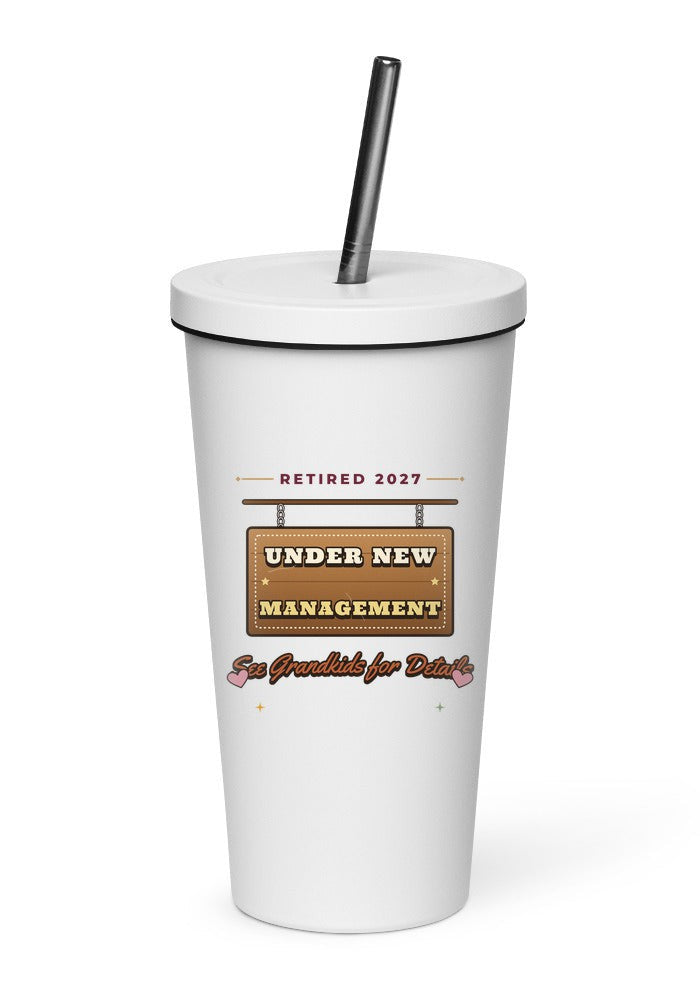 Under New Management, See Grandkids for Details tumbler in White