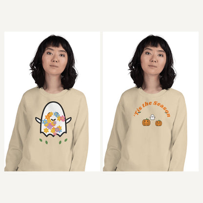 Retro Halloween Sweatshirts for Women in Sand, matching set