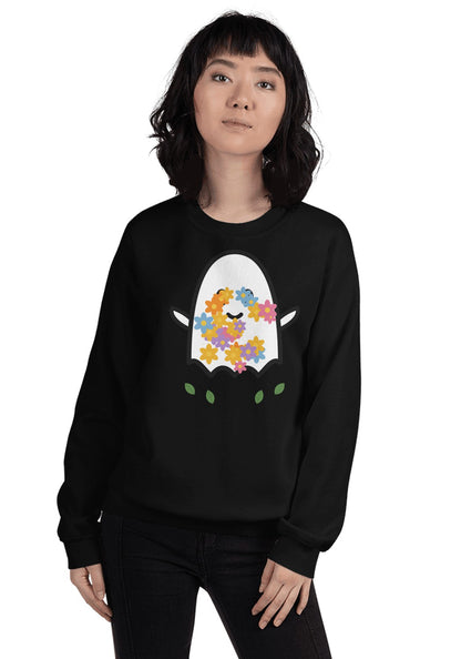Floral Ghost sweatshirt in Black