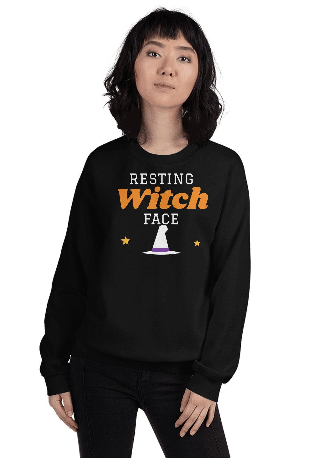 Resting Witch Face sweatshirt in Black