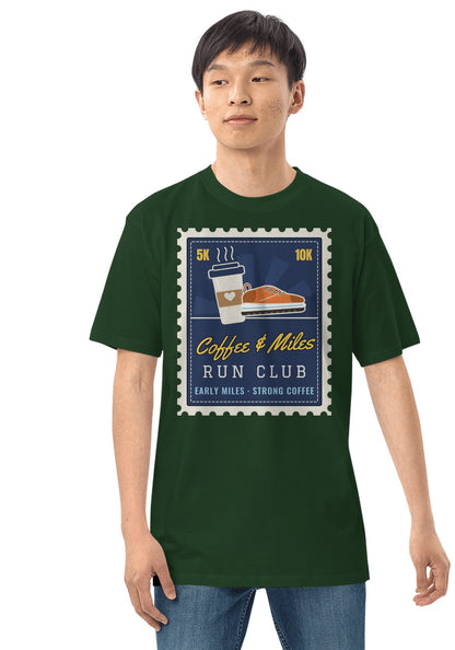 Coffee & Miles Run Club t-shirt in Forest