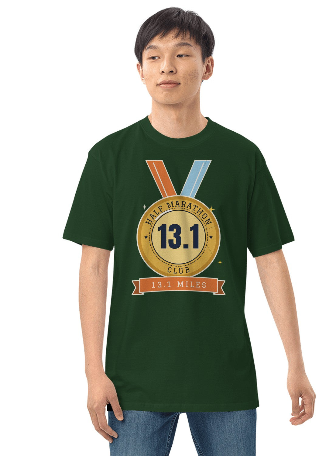 13.1 Half Marathon Club Medal t-shirt in Forest