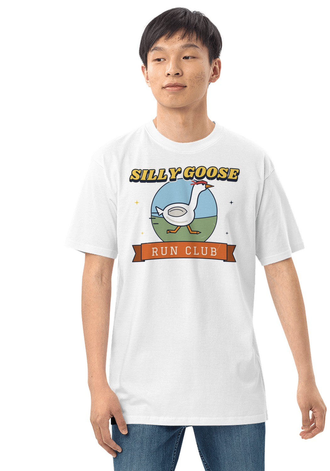 Silly Goose Run Club t-shirt in White