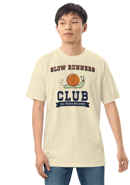 Slow Runners Club t-shirt in Natural