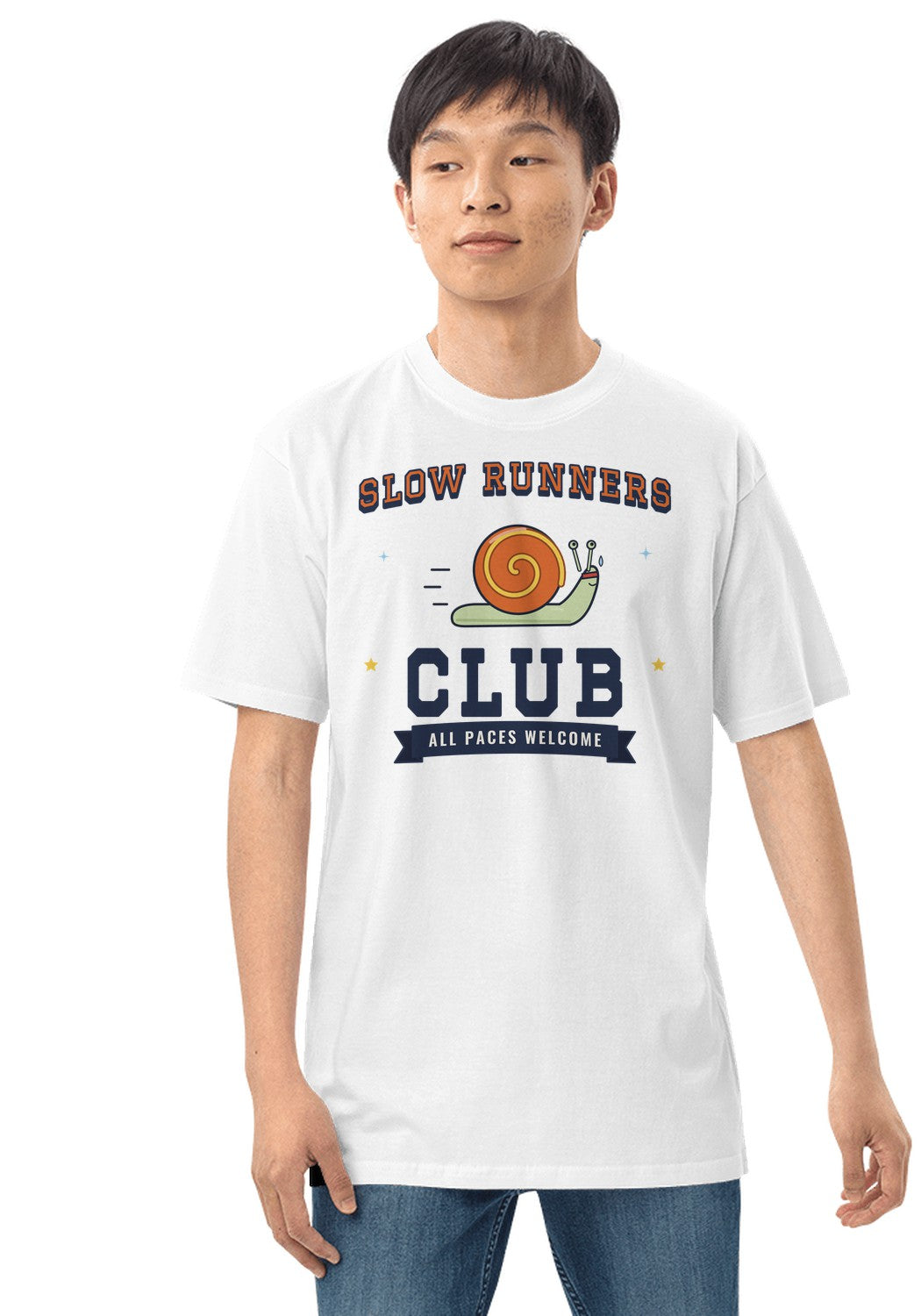 Slow Runners Club t-shirt in White