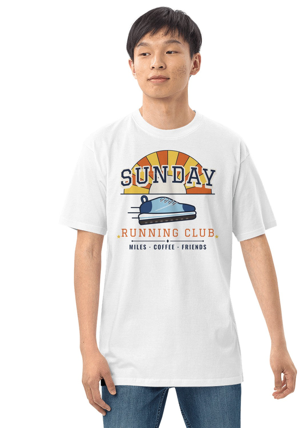 Sunday Running Club t-shirt in White