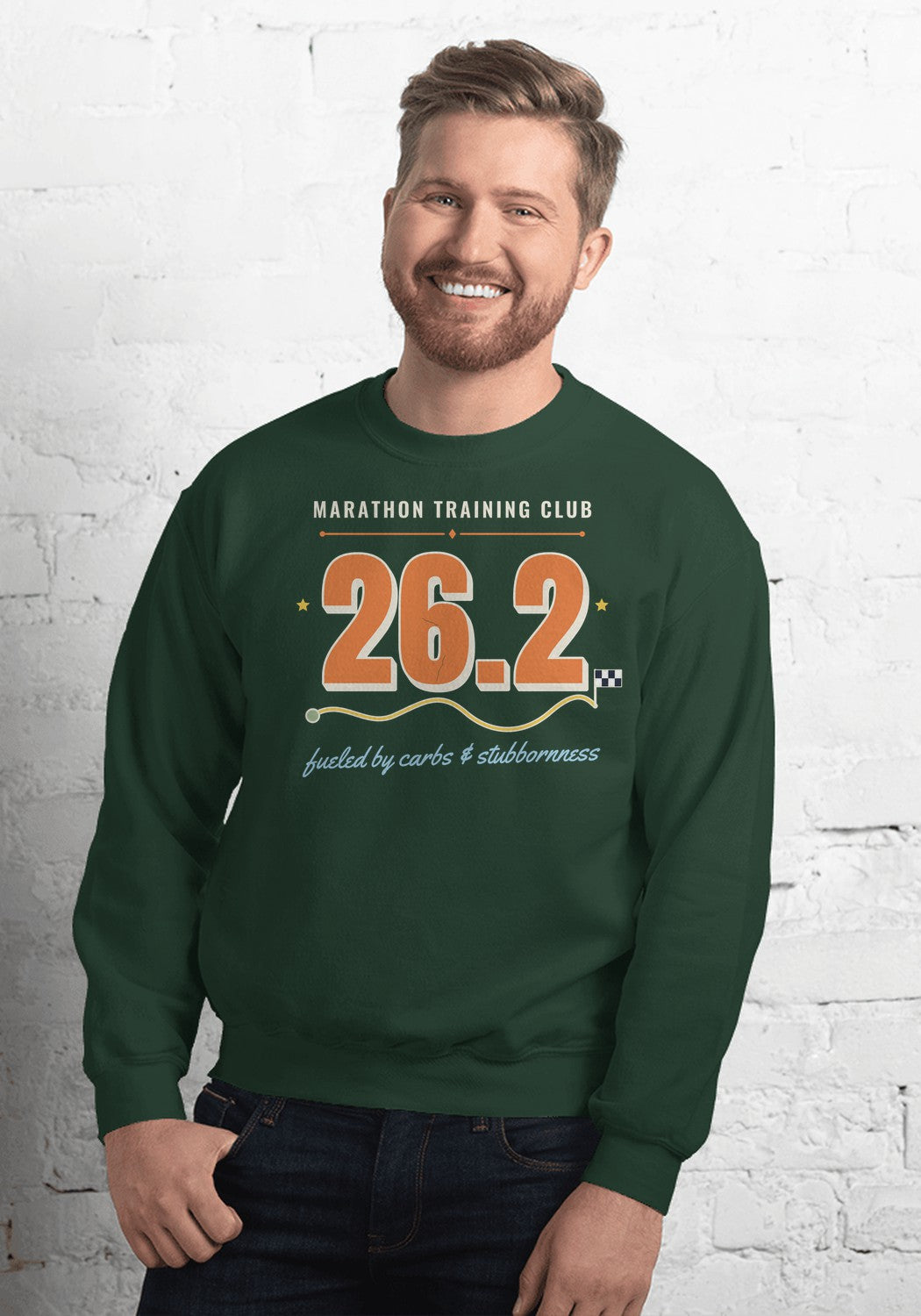 26.2 Marathon Training Club sweatshirt in Forest Green