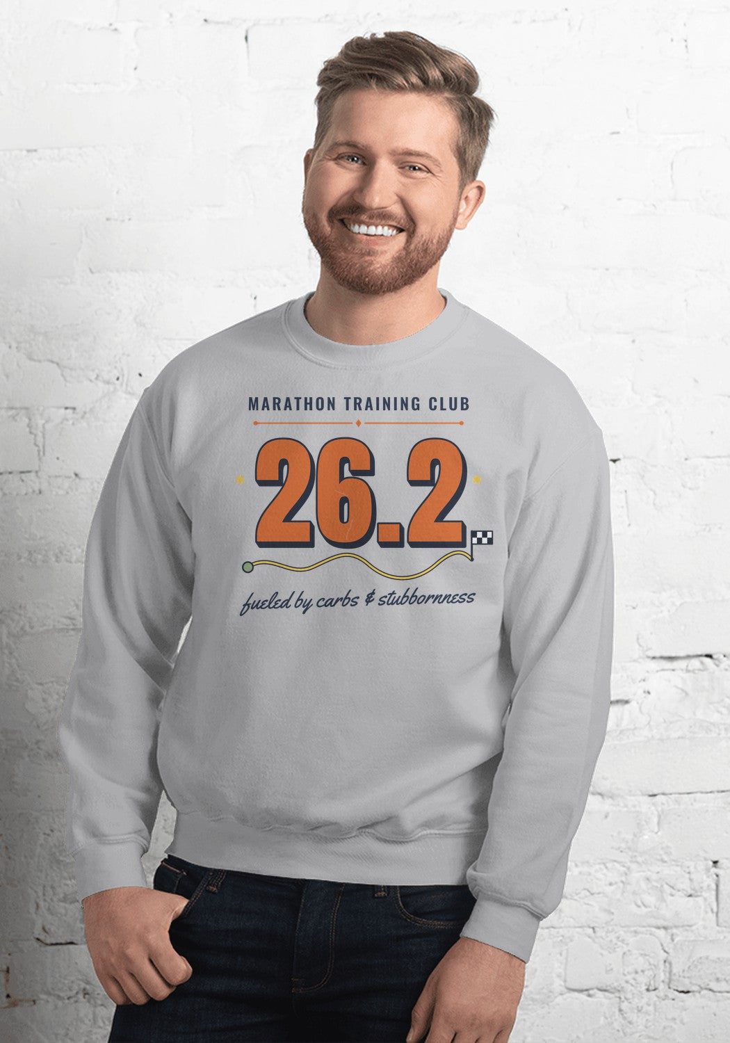 26.2 Marathon Training Club sweatshirt in Sport Grey
