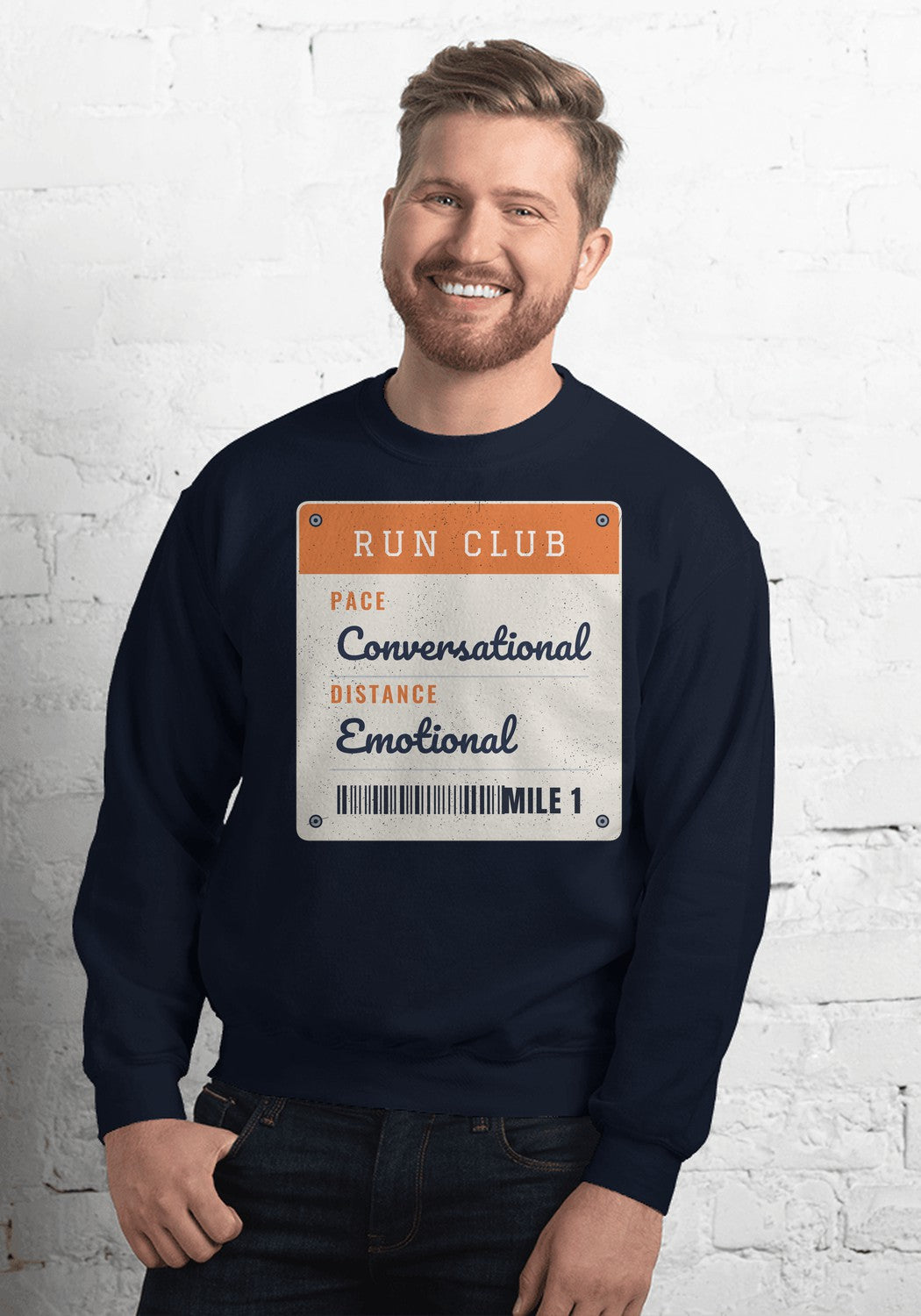 Pace Conversational Race Bib sweatshirt in Navy