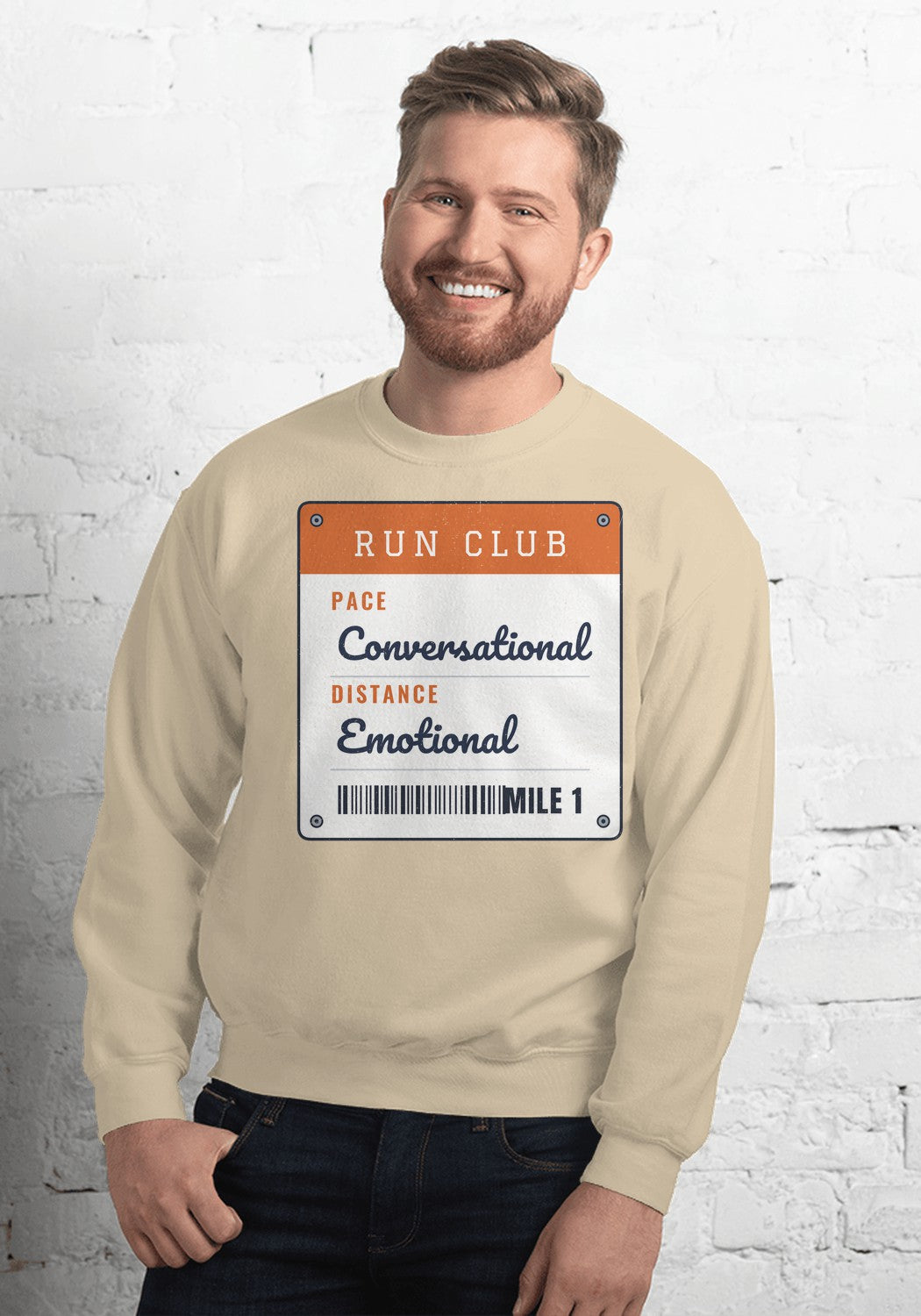 Pace Conversational Race Bib sweatshirt in Sand