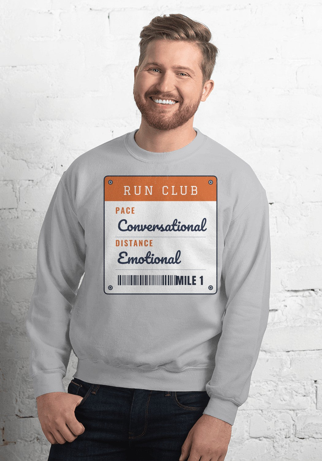 Pace Conversational Race Bib sweatshirt in Sport Grey