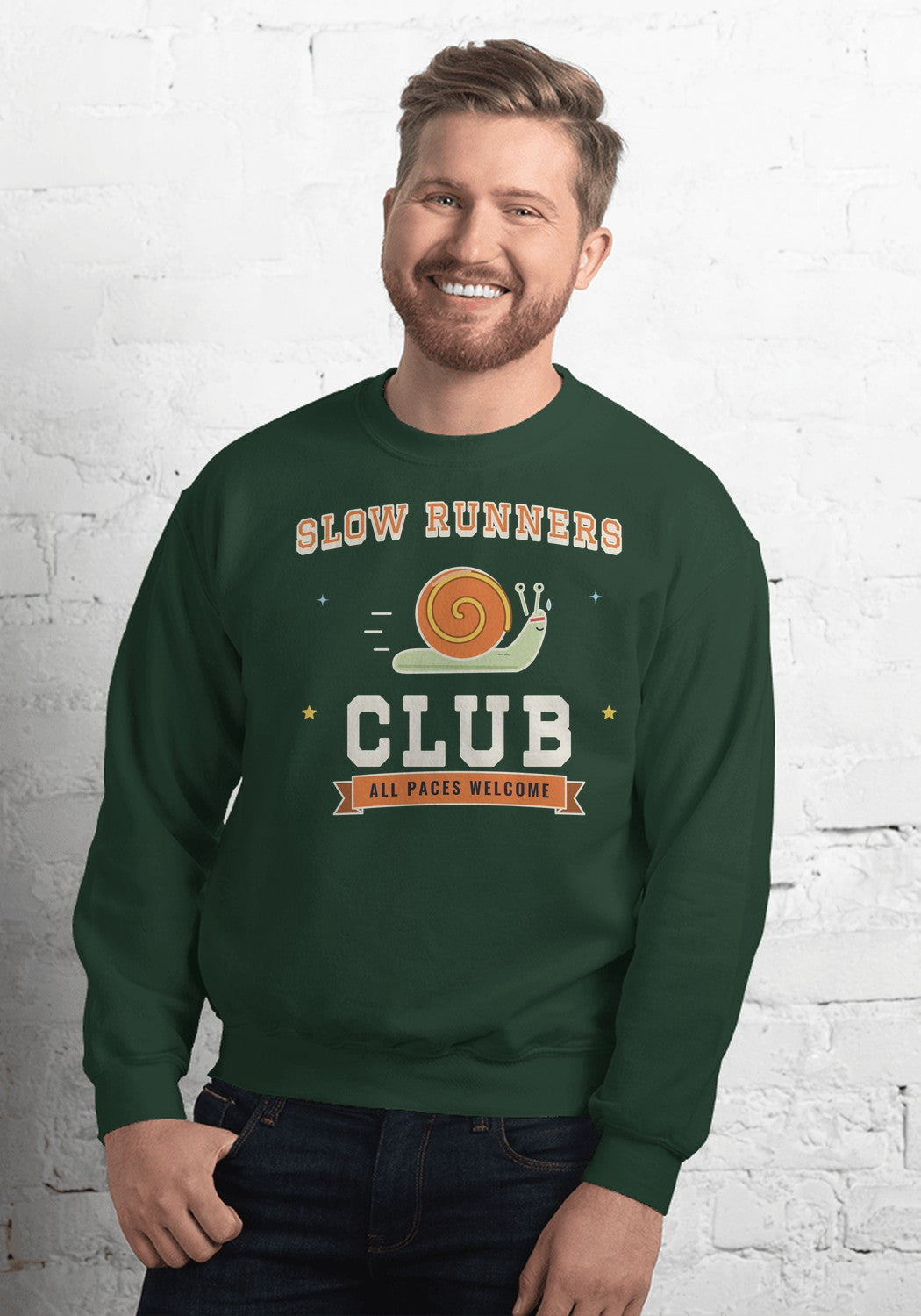 Slow Runners Club sweatshirt in Forest Green