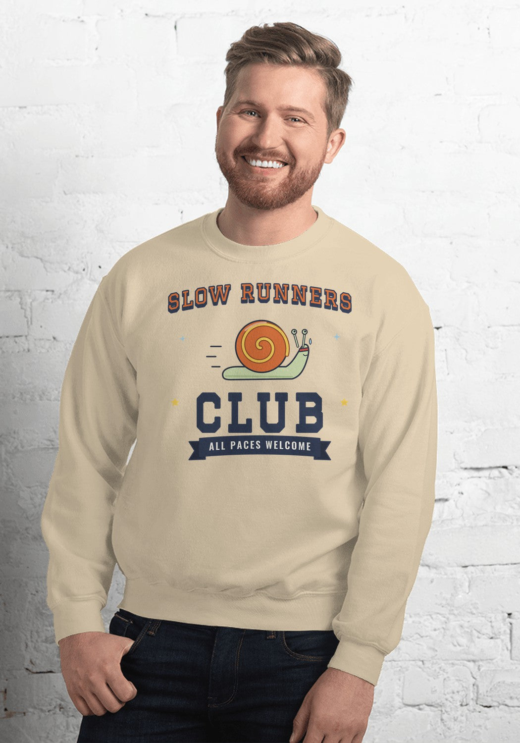 Slow Runners Club sweatshirt in Sand