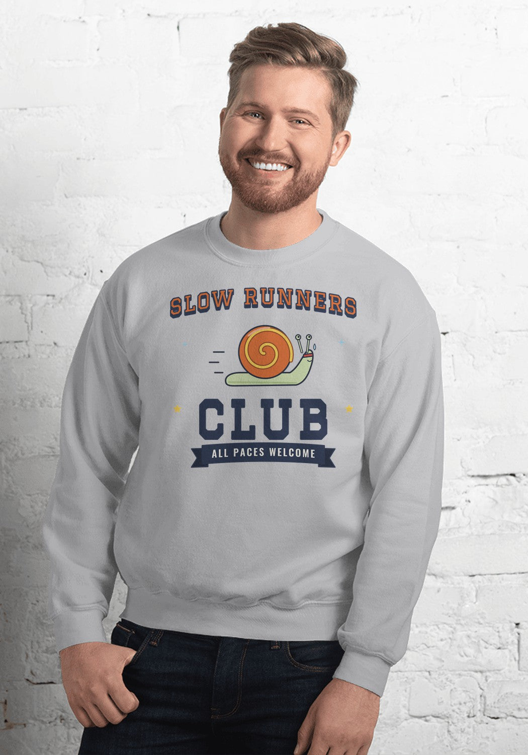 Slow Runners Club sweatshirt in Sport Grey