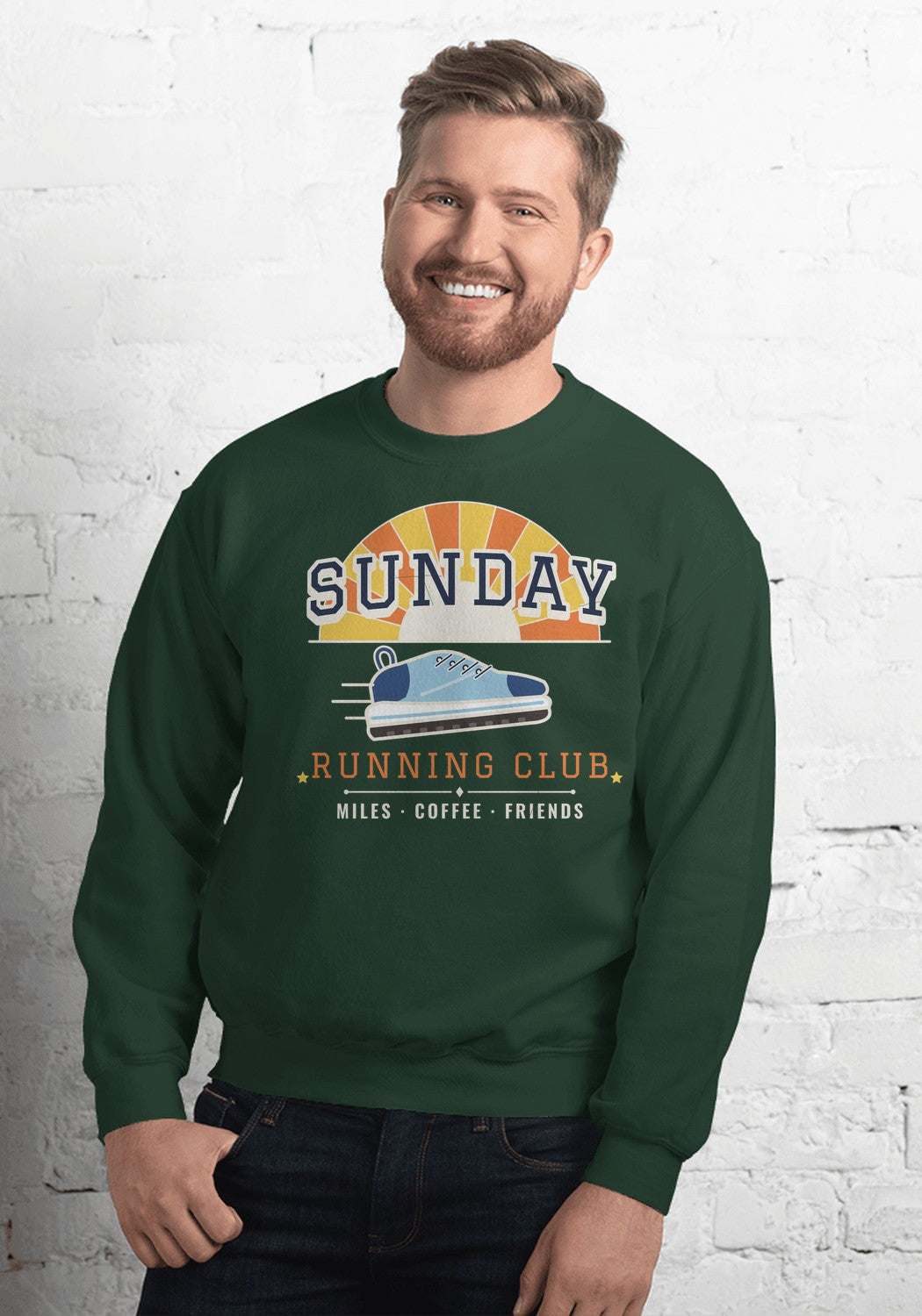 Sunday Running Club sweatshirt in Forest Green
