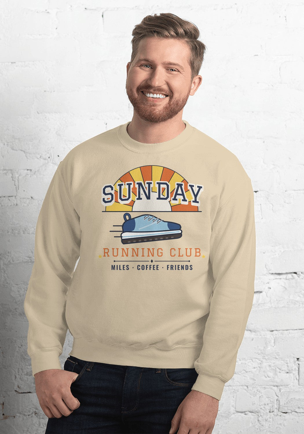 Sunday Running Club sweatshirt in Sand