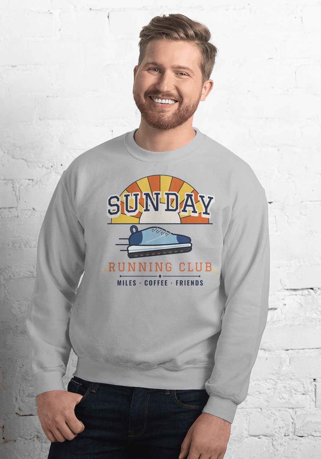 Sunday Running Club sweatshirt in Sport Grey