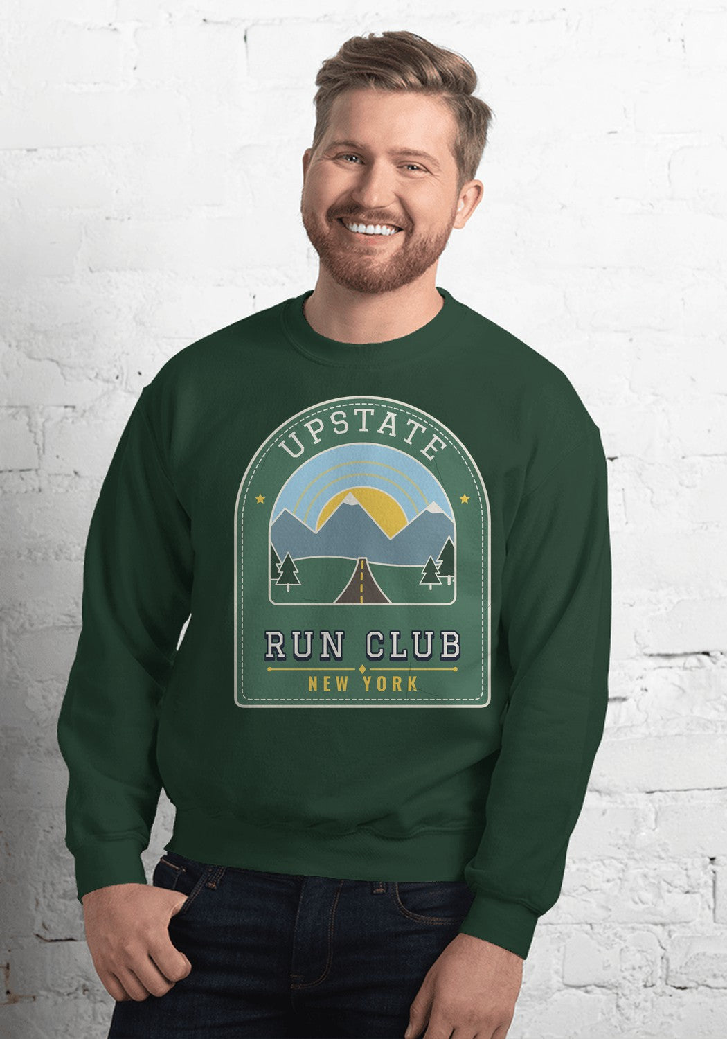 Upstate Run Club New York sweatshirt in Forest Green