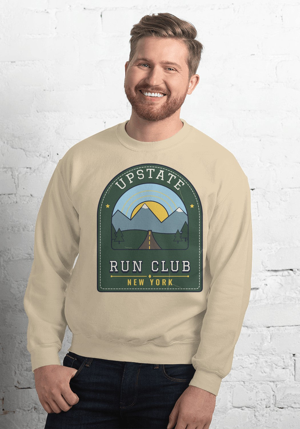 Upstate Run Club New York sweatshirt in Sand