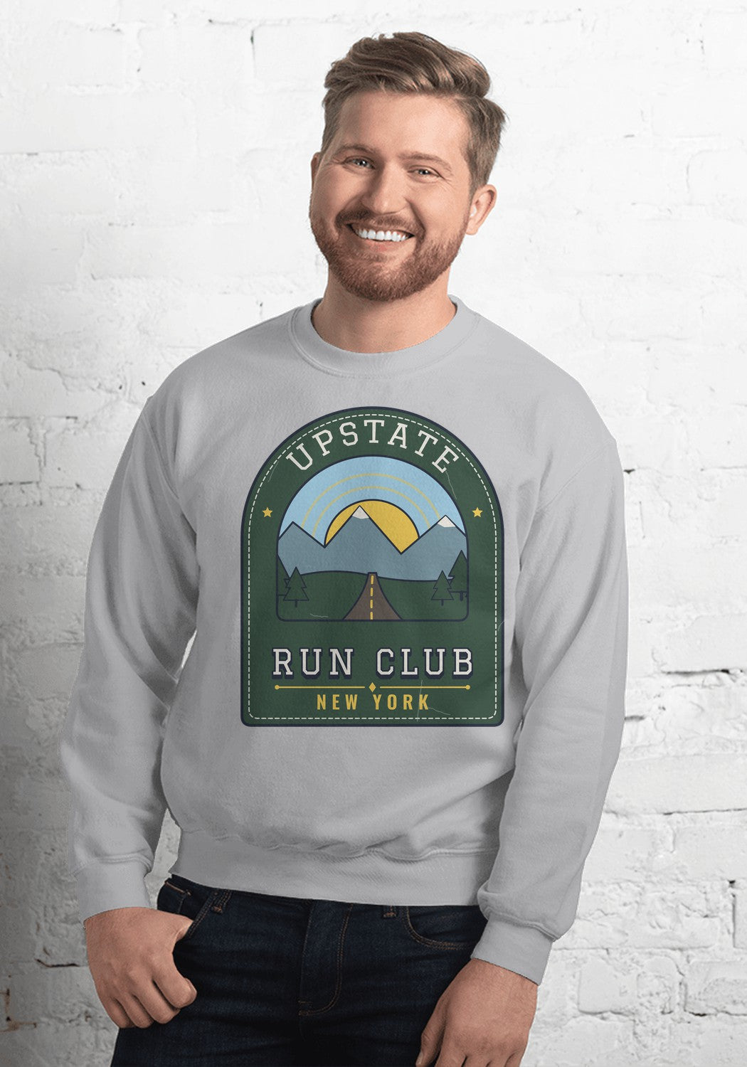 Upstate Run Club New York sweatshirt in Sport Grey