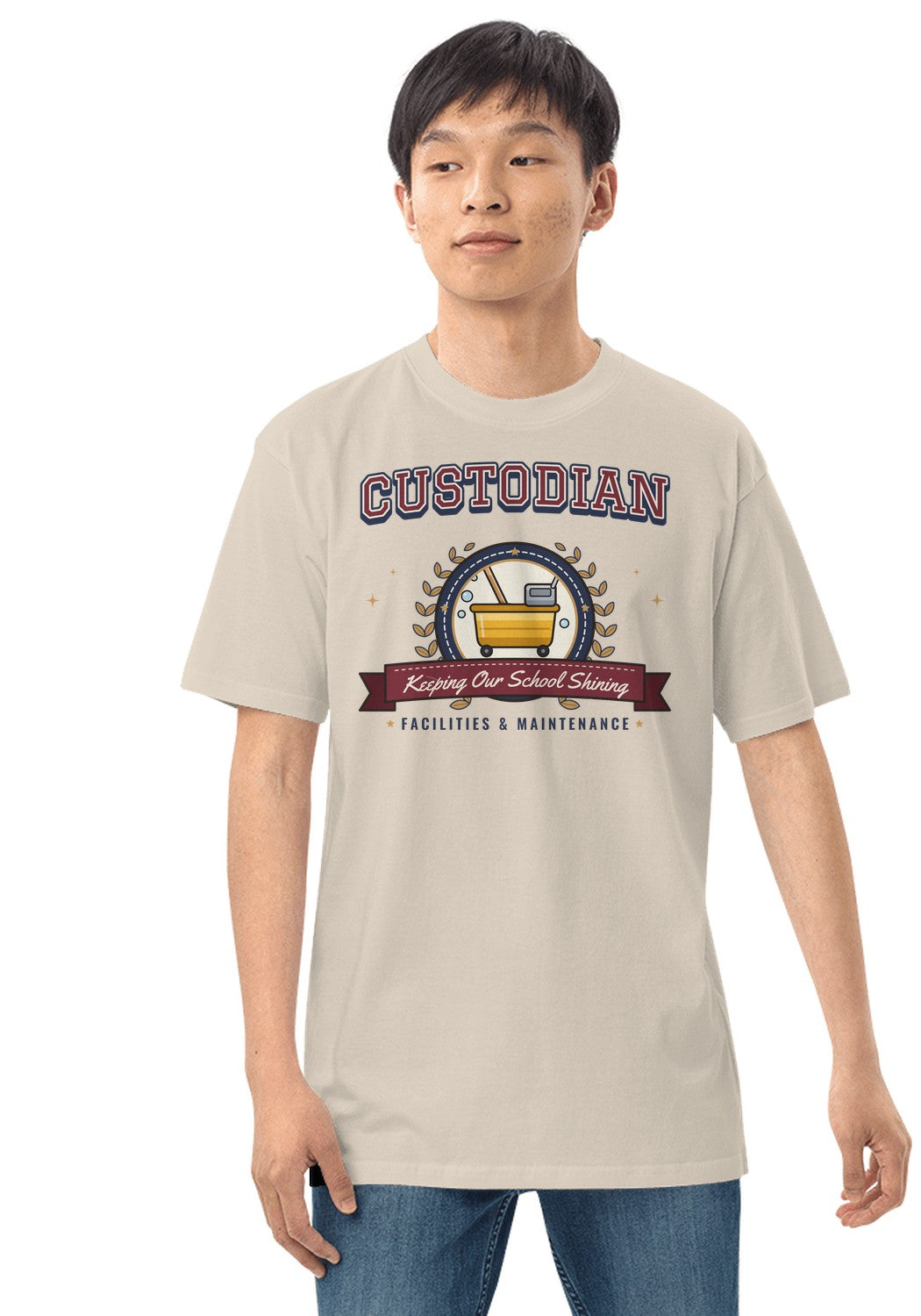 Custodian t-shirt in Heather Dust