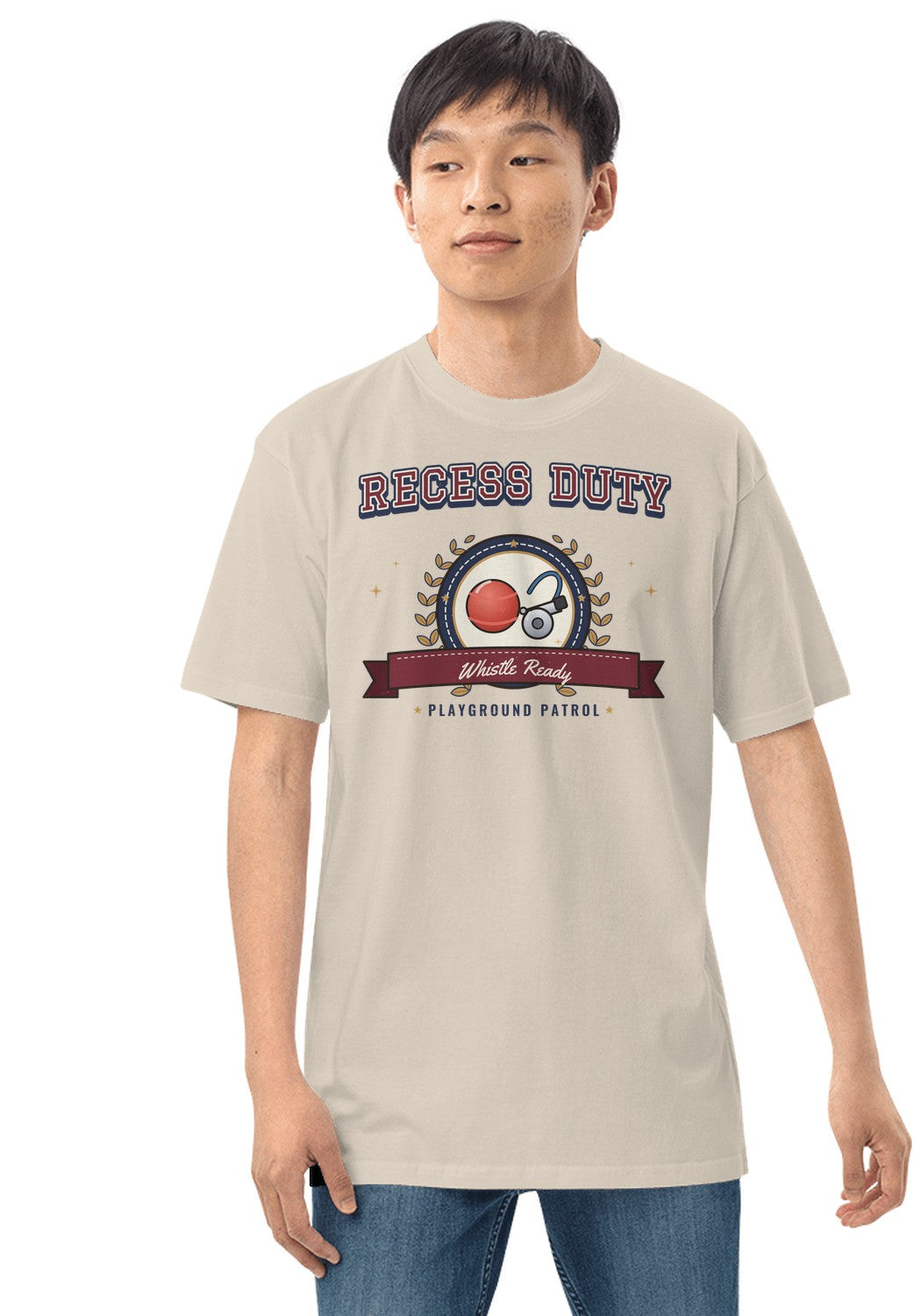Recess Duty t-shirt in Heather Dust