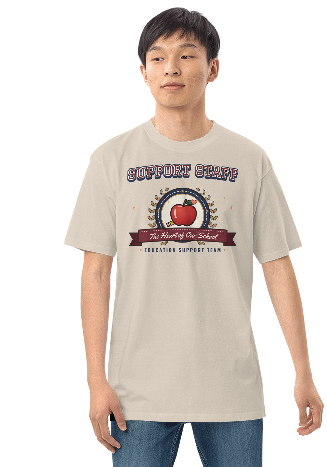 Support Staff t-shirt in Heather Dust