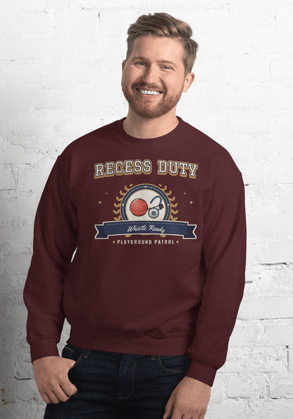 Recess Duty sweatshirt in Maroon
