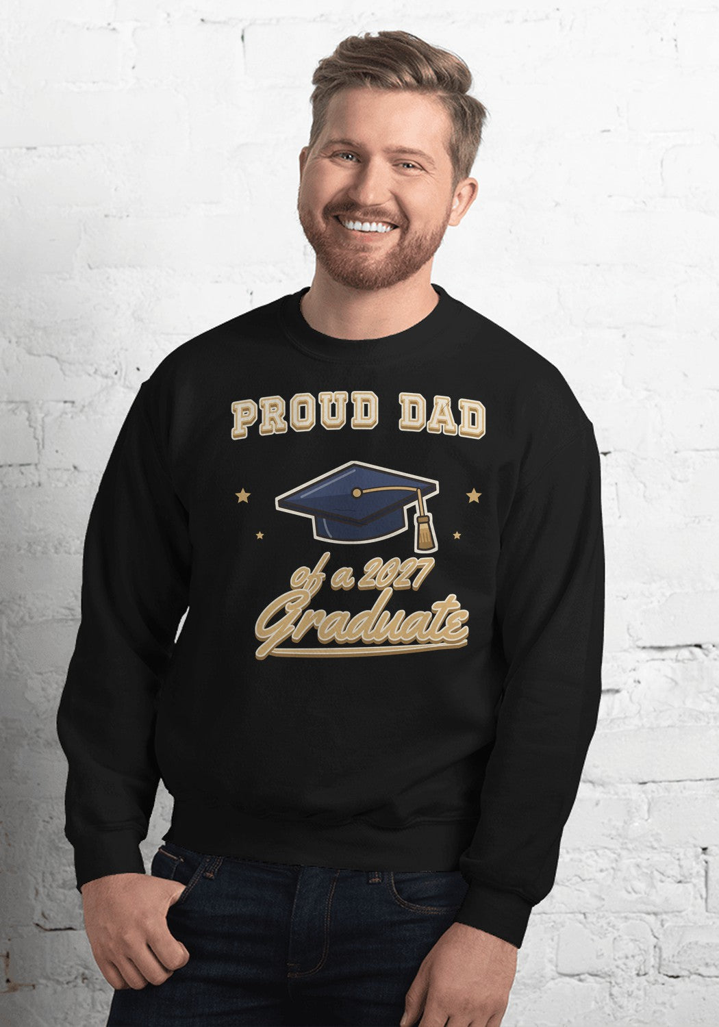 Proud Dad of a 2027 Graduate sweatshirt in Black