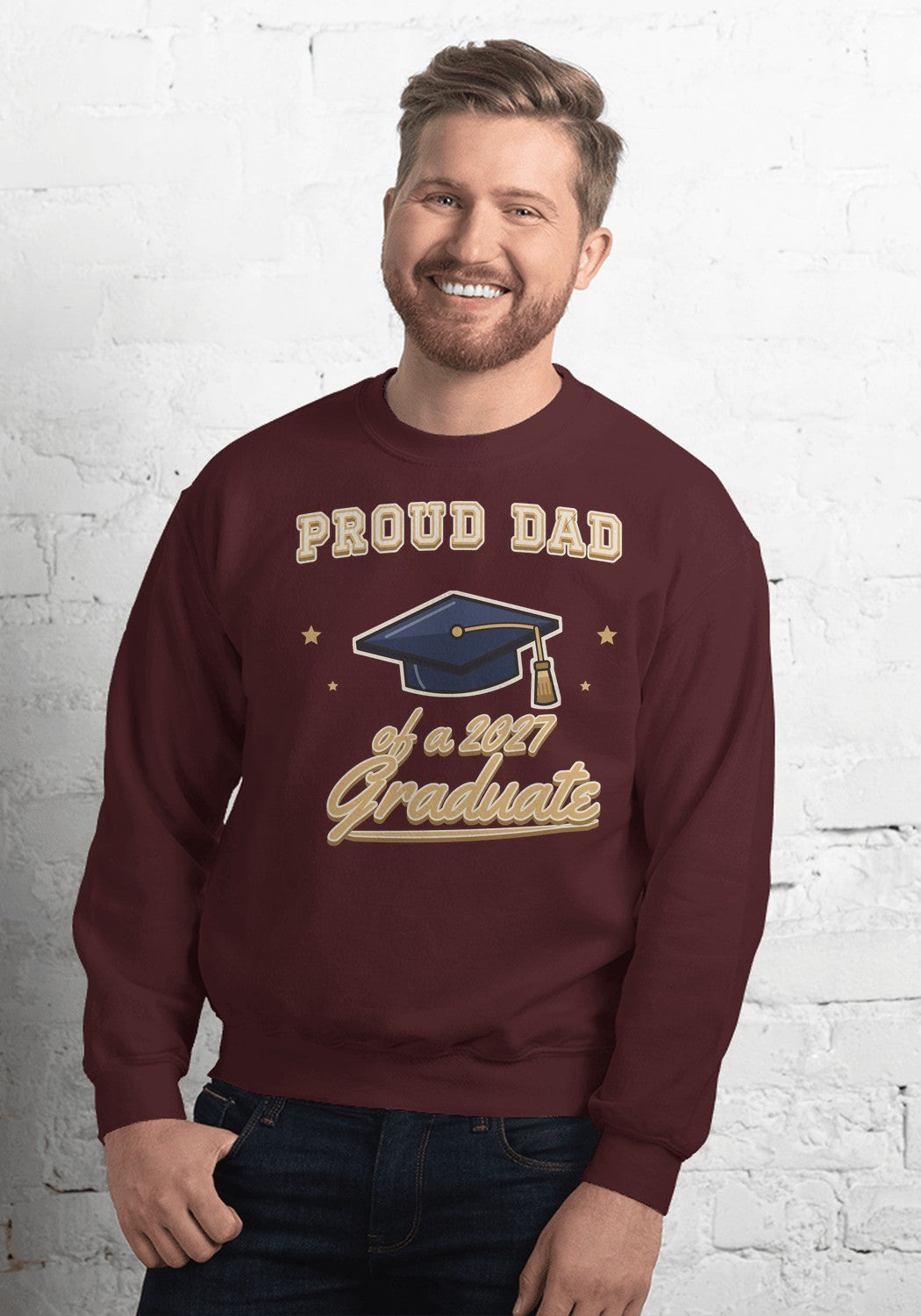 Proud Dad of a 2027 Graduate sweatshirt in Maroon