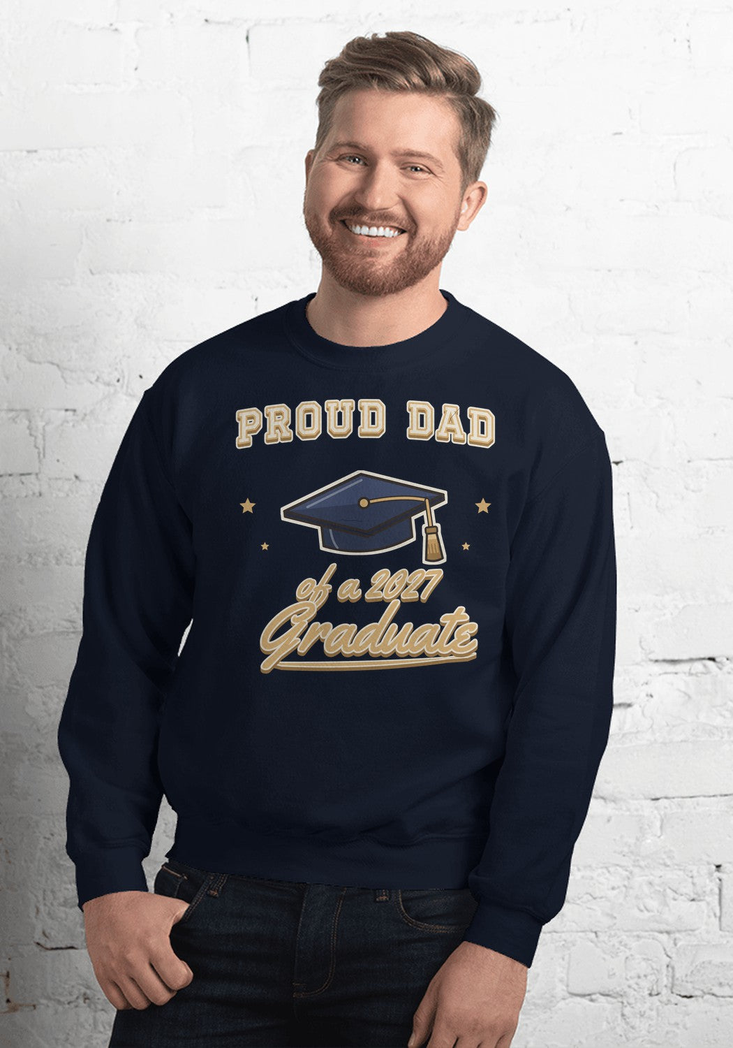 Proud Dad of a 2027 Graduate sweatshirt in Navy
