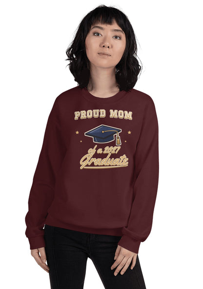 Proud Mom of a 2027 Graduate sweatshirt in Maroon