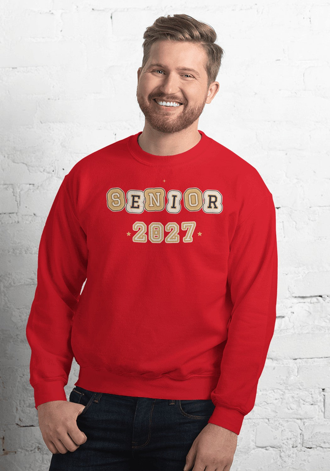 Senior 2027 Patch Letters sweatshirt in Red