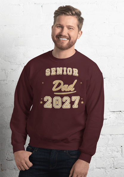 Senior Dad 2027 sweatshirt in Maroon