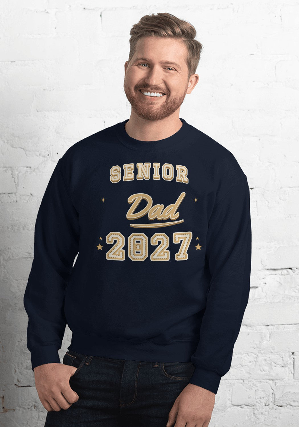 Senior Dad 2027 sweatshirt in Navy