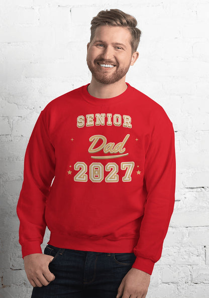 Senior Dad 2027 sweatshirt in Red