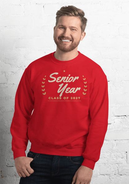 Senior Year Embroidery-Look sweatshirt in Red