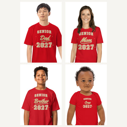 Senior 2027 Family Shirts in Red, family set