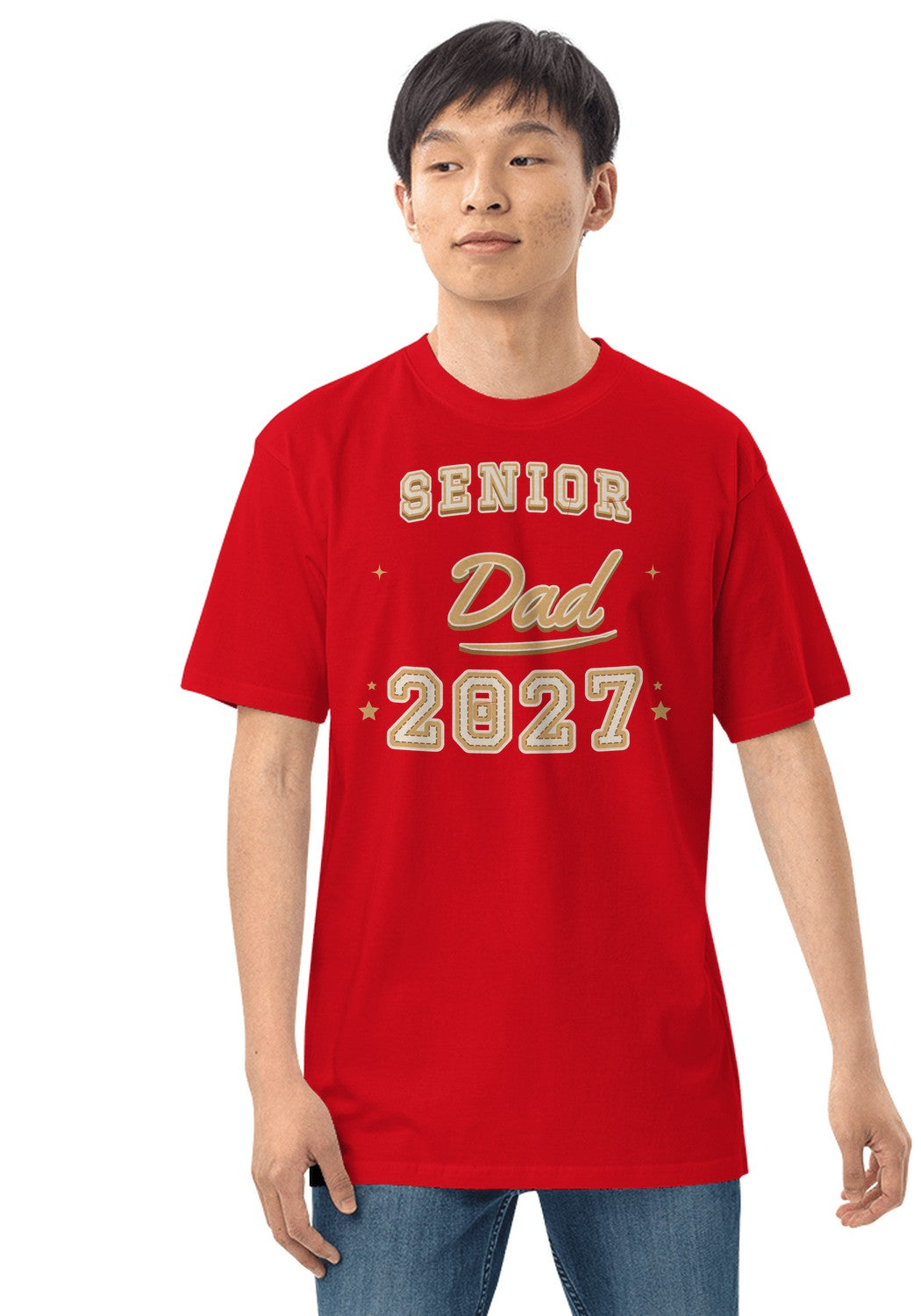 Senior Dad 2027 t-shirt in Red