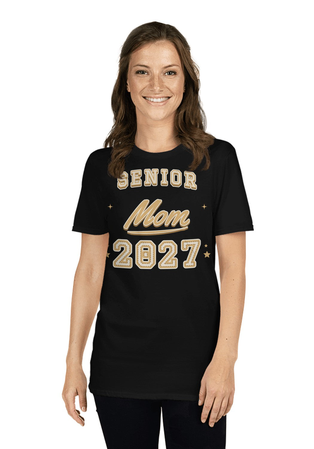 Senior Mom 2027 t-shirt in Black