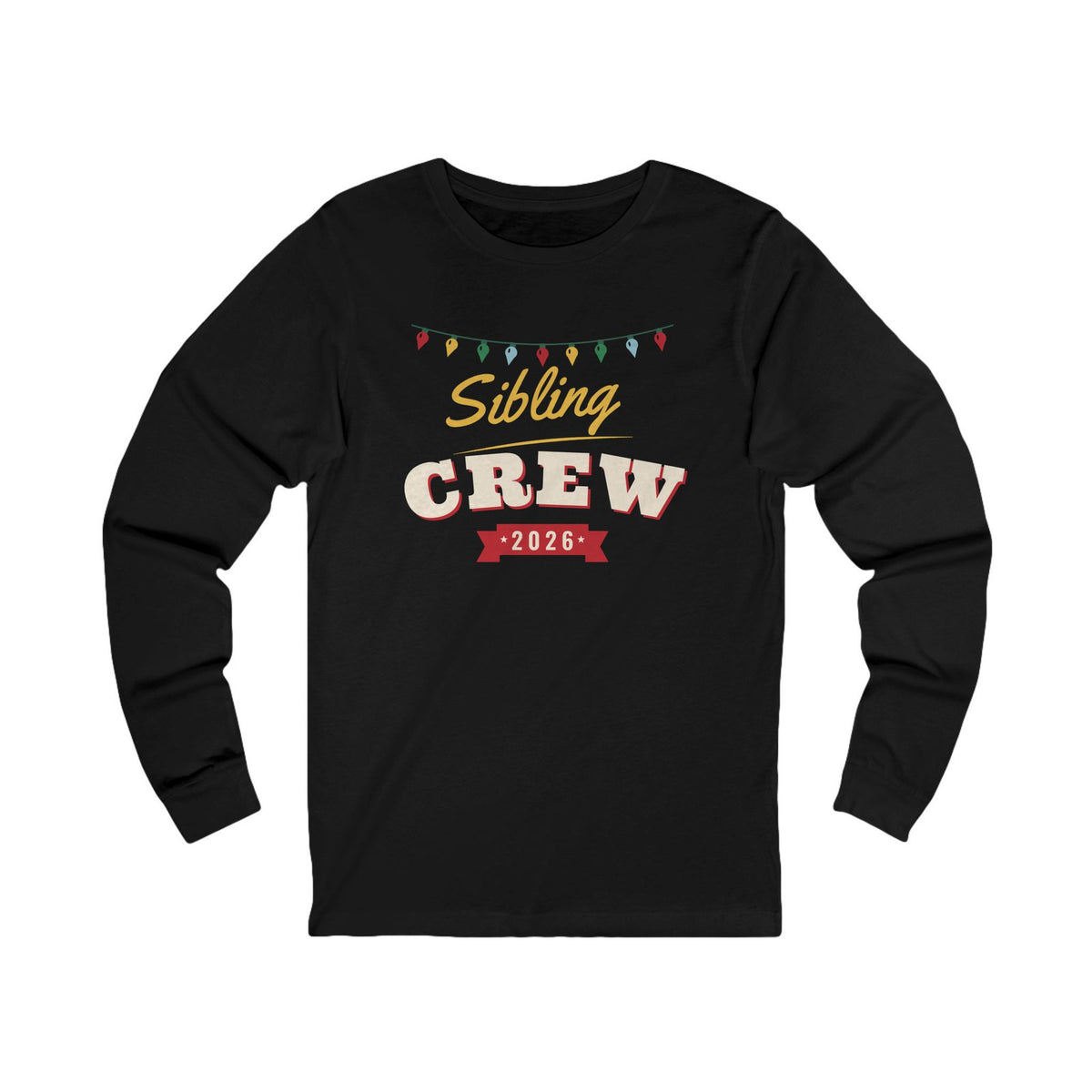 Sibling Crew 2026 Christmas pajama shirt, black