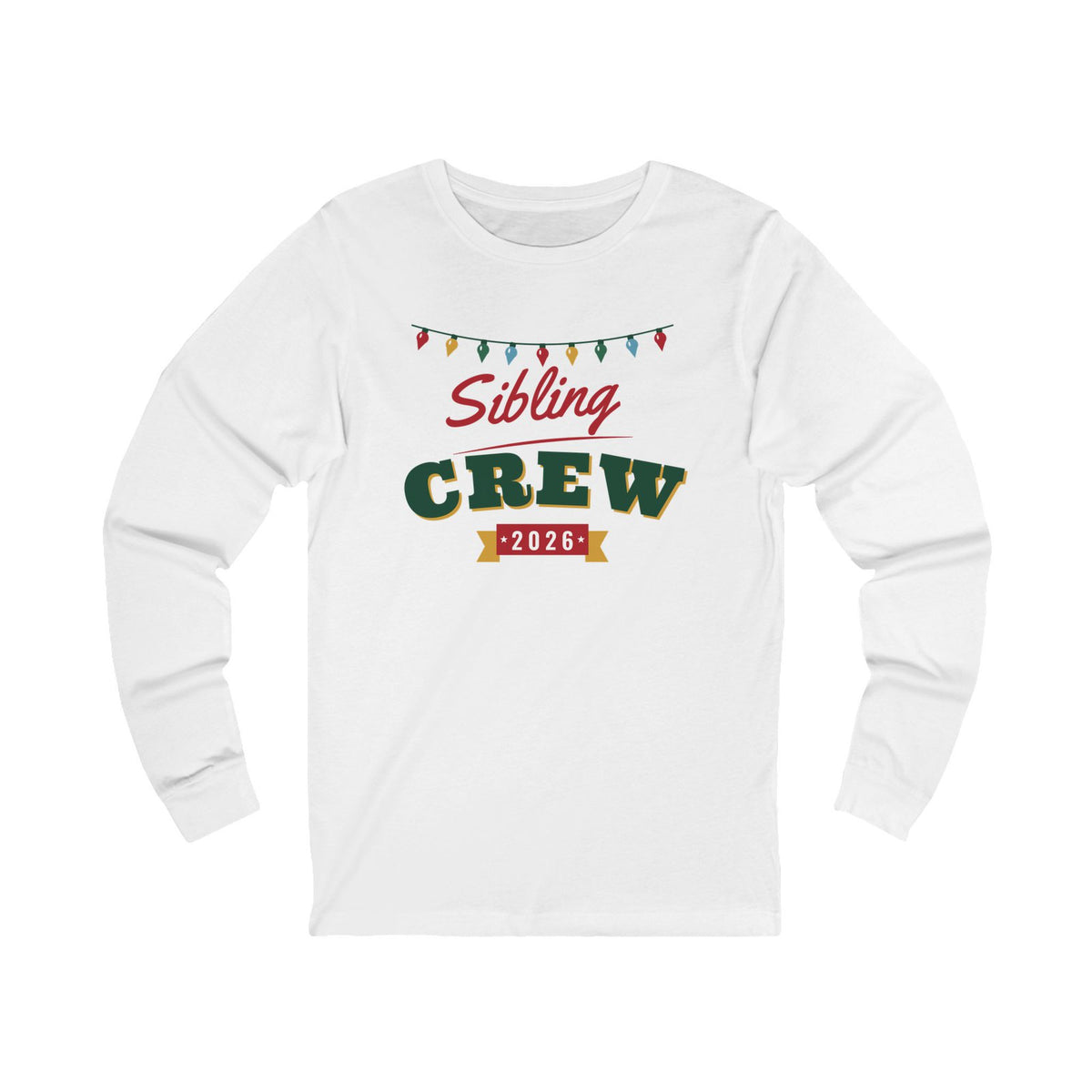 Sibling Crew 2026 Christmas pajama shirt, white