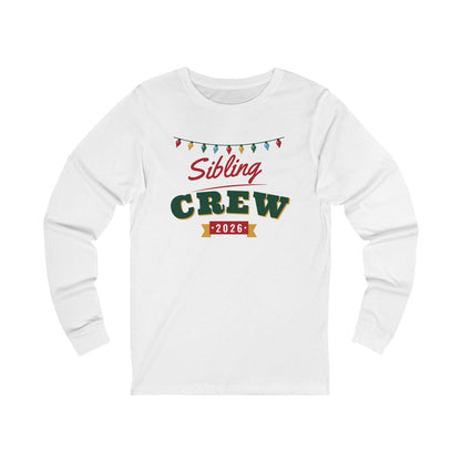 Sibling Crew 2026 Christmas pajama shirt, white