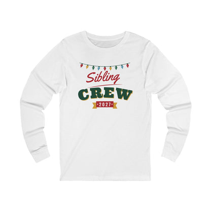 Sibling Crew 2027 Christmas pajama shirt, white