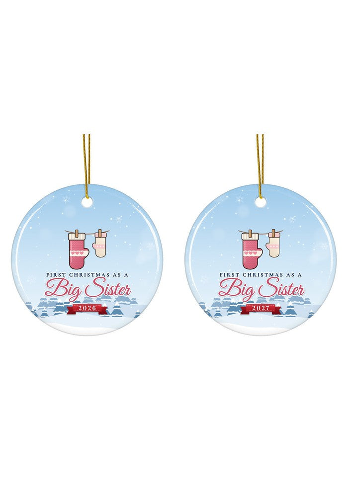 Big sister big brother siblings Christmas ornament dated 2027 or 2026