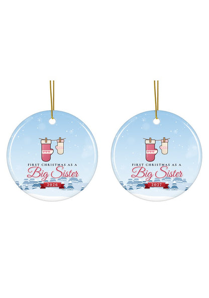 Big sister big brother siblings Christmas ornament dated 2027 or 2026